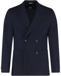 BOSS - Boss Double Breasted Long-Sleeved Jacket - Lyst