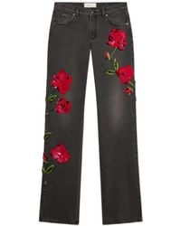 Blumarine - Wide-Leg Jeans With Sequin Embroidery - Lyst