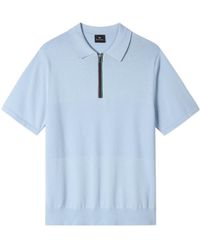 Paul Smith - Light 'Sports Stripe' Zip Neck Polo Shirt - Lyst