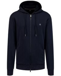 BOSS - Boss Logo Patch Zipped Hoodie - Lyst