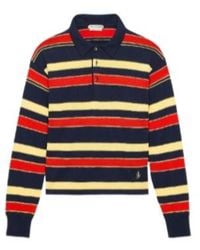 JW Anderson - Jw Anderson Knitted Striped Rugby Polo Top - Lyst