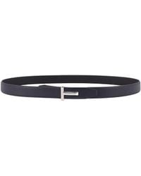 Tom Ford - T Logo Buckled Reversible Belt - Lyst