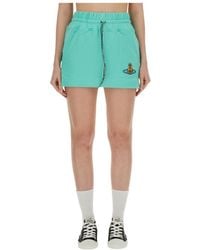 Vivienne Westwood - Orb Embroidered Boxer Mini Skirt - Lyst