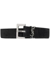 Saint Laurent - Logo Plaque Buckled Belt - Lyst