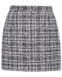 Alessandra Rich - Plaid Lulex Tweed Mini Skirt - Lyst