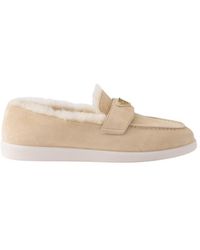 Prada - Triangle-Logo Slip-On Loafers - Lyst