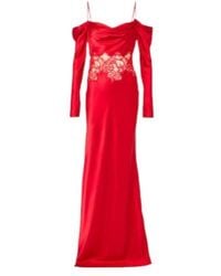 Rebecca Vallance - Rubia Lace-Trimmed Silk Satin Gown - Lyst