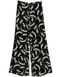 forte_forte - Leopard-Print Velvet-Effect Trousers - Lyst