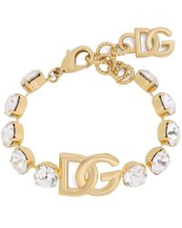 Dolce & Gabbana - Elegant Brass And Glass Bracelet For - Lyst