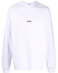 MSGM - Logo Printed Crewneck Sweatshirt - Lyst