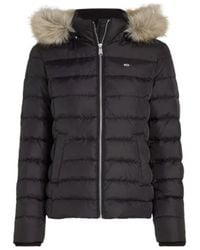 Tommy Hilfiger - Faux Fur Hood Slim Down Jacket - Lyst