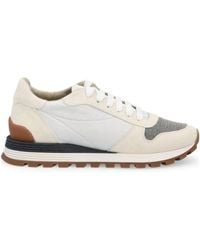 Brunello Cucinelli - Panelled Low-Top Sneakers - Lyst