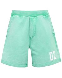 DSquared² - Logo-Print Cotton Track Shorts - Lyst