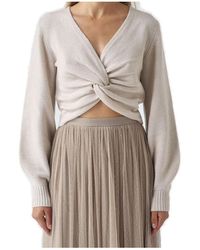 Twinset - Twist-Front Cropped Jumper - Lyst