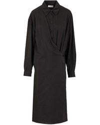 Lemaire - Twisted-Detail Midi Dress - Lyst