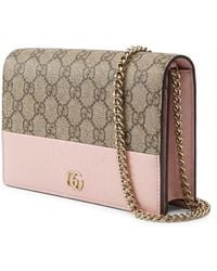 Gucci - Bi-Color Gg Marmont Wallet On Chain - Lyst