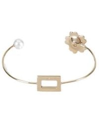 Roger Vivier - Rv Bouquet Strass Clasp Metal Bracelet - Lyst