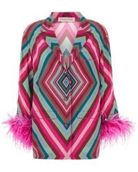 Valentino - Geometric Printed Straight Hem Shirt - Lyst
