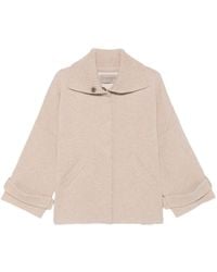 D.exterior - Ribbed-Collar Button-Up Cardigan - Lyst