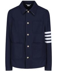 Thom Browne - Stripe Detailed Buttoned Jacket - Lyst