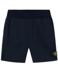 Stone Island - Logo Patch Knit Jogger Shorts - Lyst