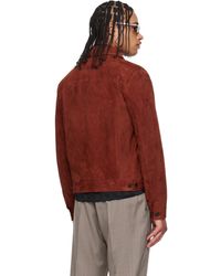Paul Smith - Slim Fit Denim Style Suede Jacket - Lyst