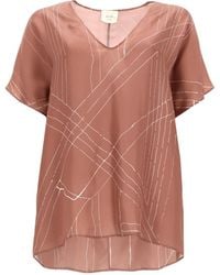 Alysi - Abstract Print V-Neck Top - Lyst