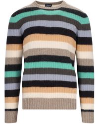 Drumohr - Striped Ribbed Knit Pullover - Lyst