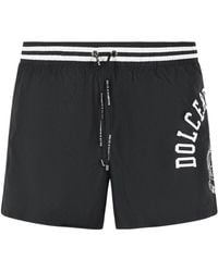 Dolce & Gabbana - Logo Printed Swim Shorts - Lyst