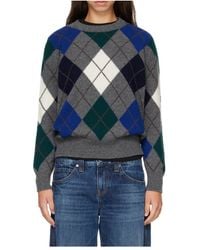 &Daughter - Ava Diamond-Pattern Crew-Neck Sweater - Lyst
