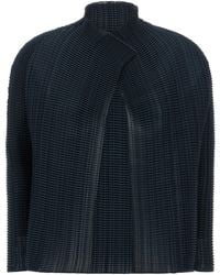 Issey Miyake - Wooly Pleats 68 High Neck Cardigan - Lyst