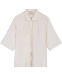 Alysi - Cropped Silk Boxy Shirt - Lyst
