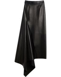 Givenchy - Slashed Leather Long Skirt - Lyst