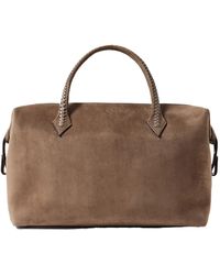 Metier - Vérité City Medium Braided Leather-Trimmed Suede Tote - Lyst