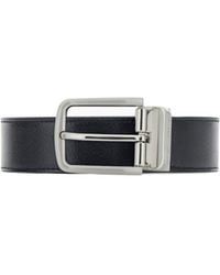 Emporio Armani - Logo-Engraved Leather Belt - Lyst
