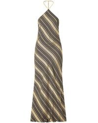 Stella McCartney - Striped Silk-Blend Halter Neck Maxi Dress - Lyst