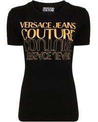Versace Jeans Couture - Upside Down-Logo Cotton T-Shirt - Lyst