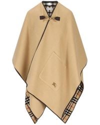 Burberry - Ekd Embroidered Checked Wrap Cape - Lyst