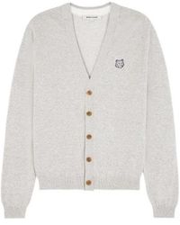 Maison Kitsuné - Maison Kitsuné Bold Fox Head Patch Regular Cardigan - Lyst