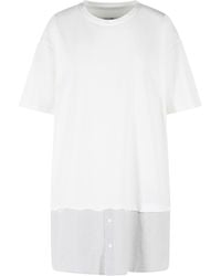 MM6 by Maison Margiela - Crewneck Panelled Dress - Lyst