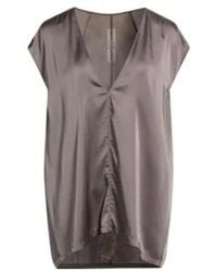 Rick Owens - Solid-Color Satin Short-Sleeved Top - Lyst