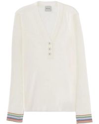 Paul Smith - Henley Cuff-Striped Knitted Sweater - Lyst