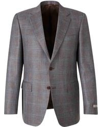 Canali - Check Patterned Single Breasted Blazer - Lyst