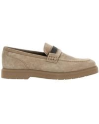 Brunello Cucinelli - Embellished Almond Toe Loafers - Lyst