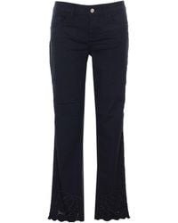 Liu Jo - Floral Embroidered Skinny Trousers - Lyst
