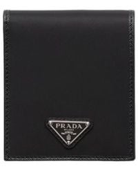 Prada - Re-Nylon Logo-Plaque Bi-Fold Wallet - Lyst