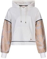Liu Jo - Floral-Jacquard Panelled Hoodie - Lyst