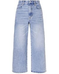 FRAME - Crochet Bow Crop High-Rise Wide-Leg Jeans - Lyst