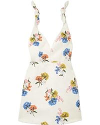 Emilia Wickstead - Vero Bow-Detailed Floral-Print Faille Dress - Lyst