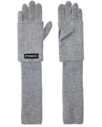 Pinko - Sequin-Embellished Ribbed-Knit Gloves - Lyst